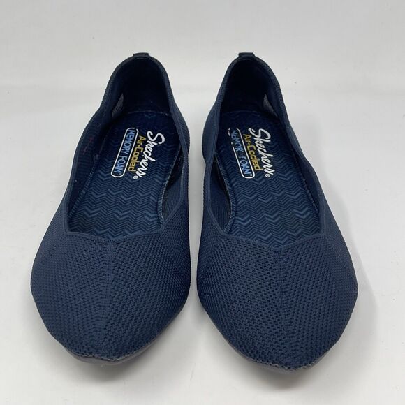 Skechers Cleo Stretch Fit Shoes Womens 8.5 Blue Vegan Ballet Flats Casual Comfy - Picture 5 of 15